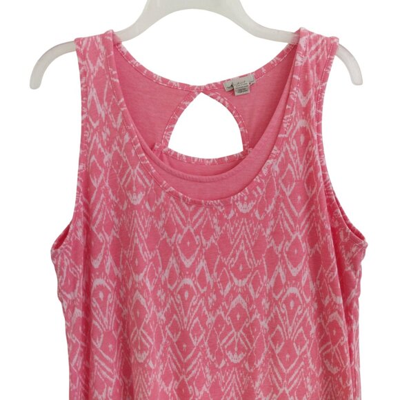 Mod-O-Doc Pink Burnout Jersey Keyhole Sleeveless Midi Dress Like New Size XL - Picture 5 of 10